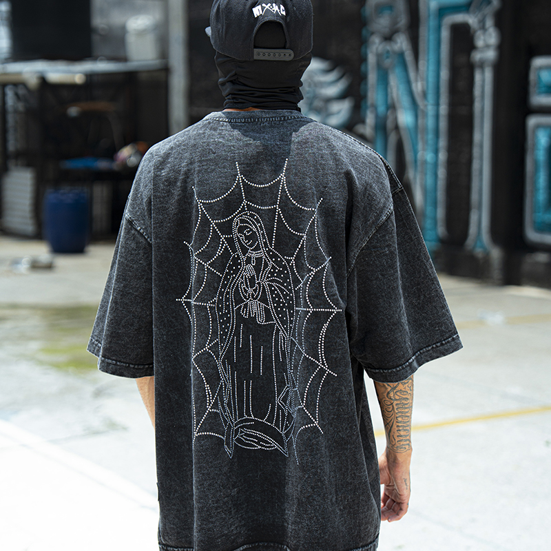 Playera Virgen Acid Wash